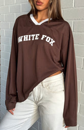 Ahead Of Schedule Long Sleeve Oversized Jersey Chocolate