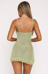 Keeping Me Awake Knit Mini Dress Apple